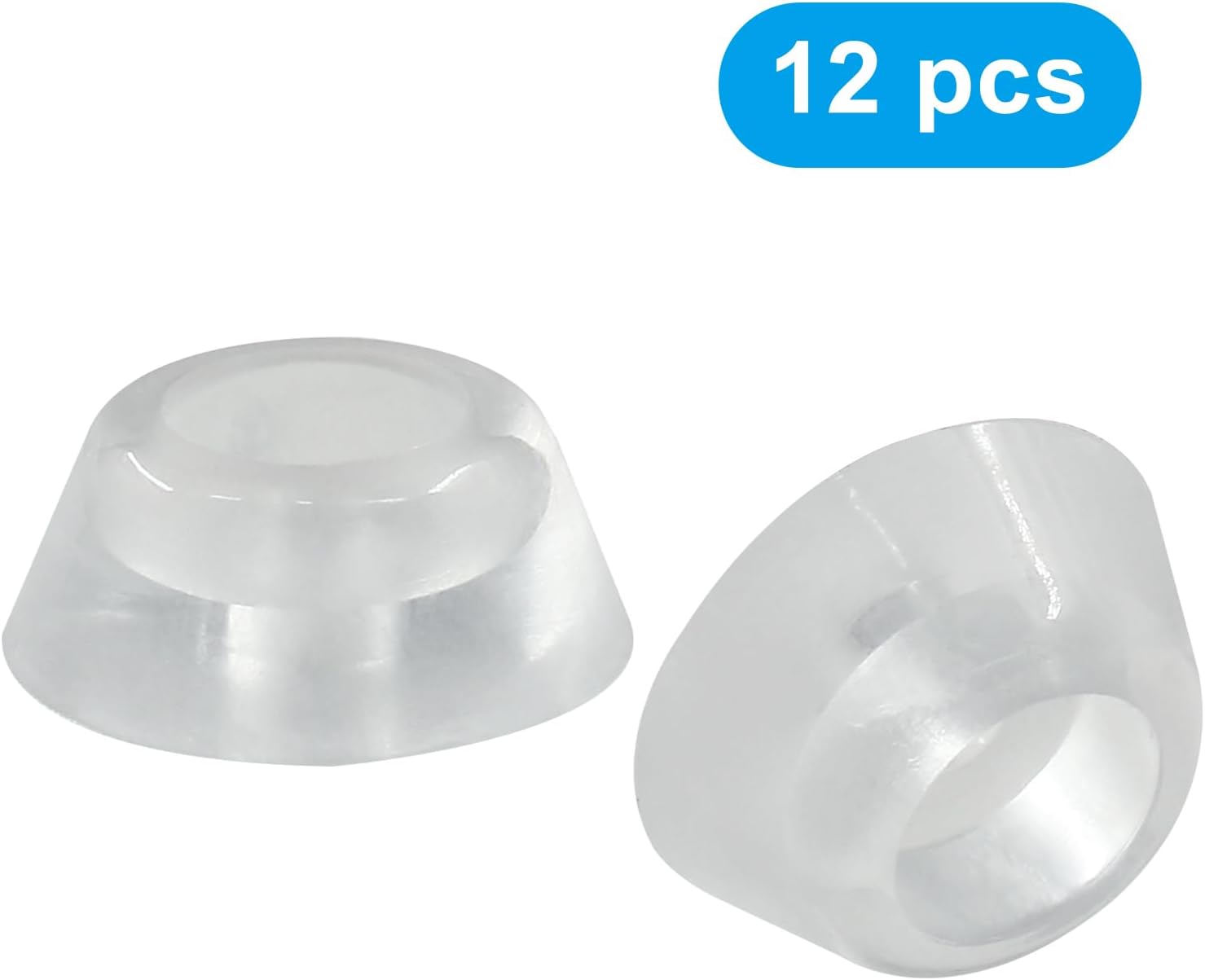 12Pcs Clear Rubber Feet for Cutting Board with Stainless Screws, Round Rubber Feet Bumpers Non-Slip Rubber Feet Pads for Furniture Electronics (0.3" H x 0.74" W)