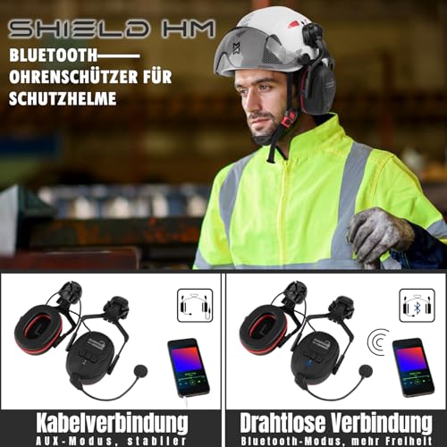 HEARMOR Bluetooth Helmet Mounted Ear Defenders, SNR 32dB Hard Shell Noise Reduction, Accessory Safety Helmets - Image 4