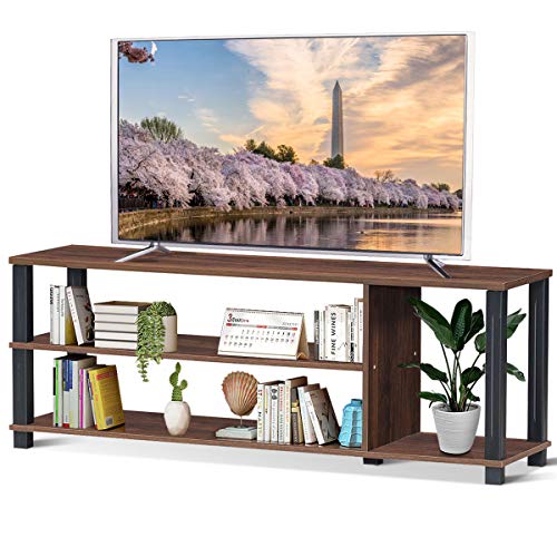 Tangkula Retro TV Stand, Wooden TV Bench for TVs up to 50”, Media