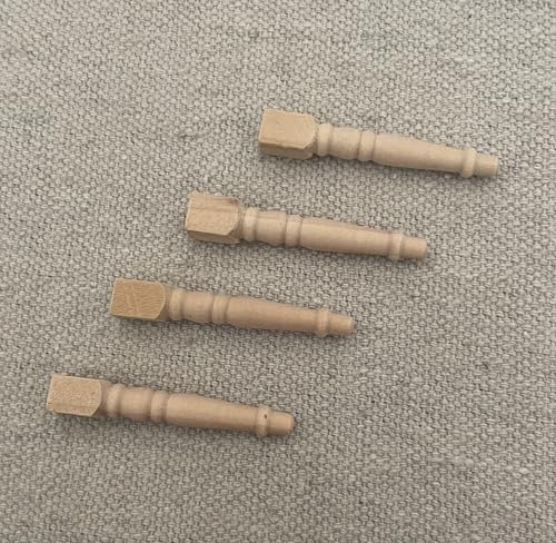 Miniature Wooden Furniture Legs, 1:12 Scale Dollhouse Straight Legs, Natural