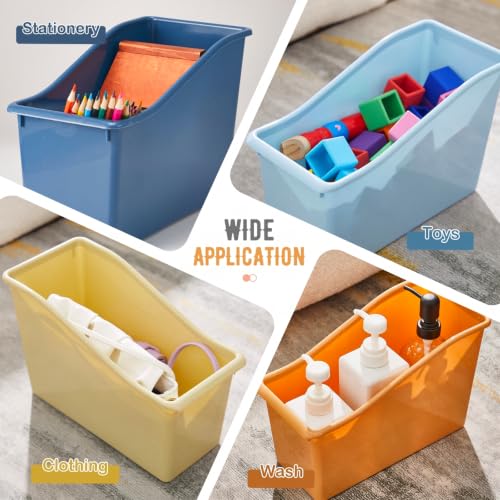 Image of Geetery Plastic Book Bins for Classroom, 50 Pcs, Boho Color