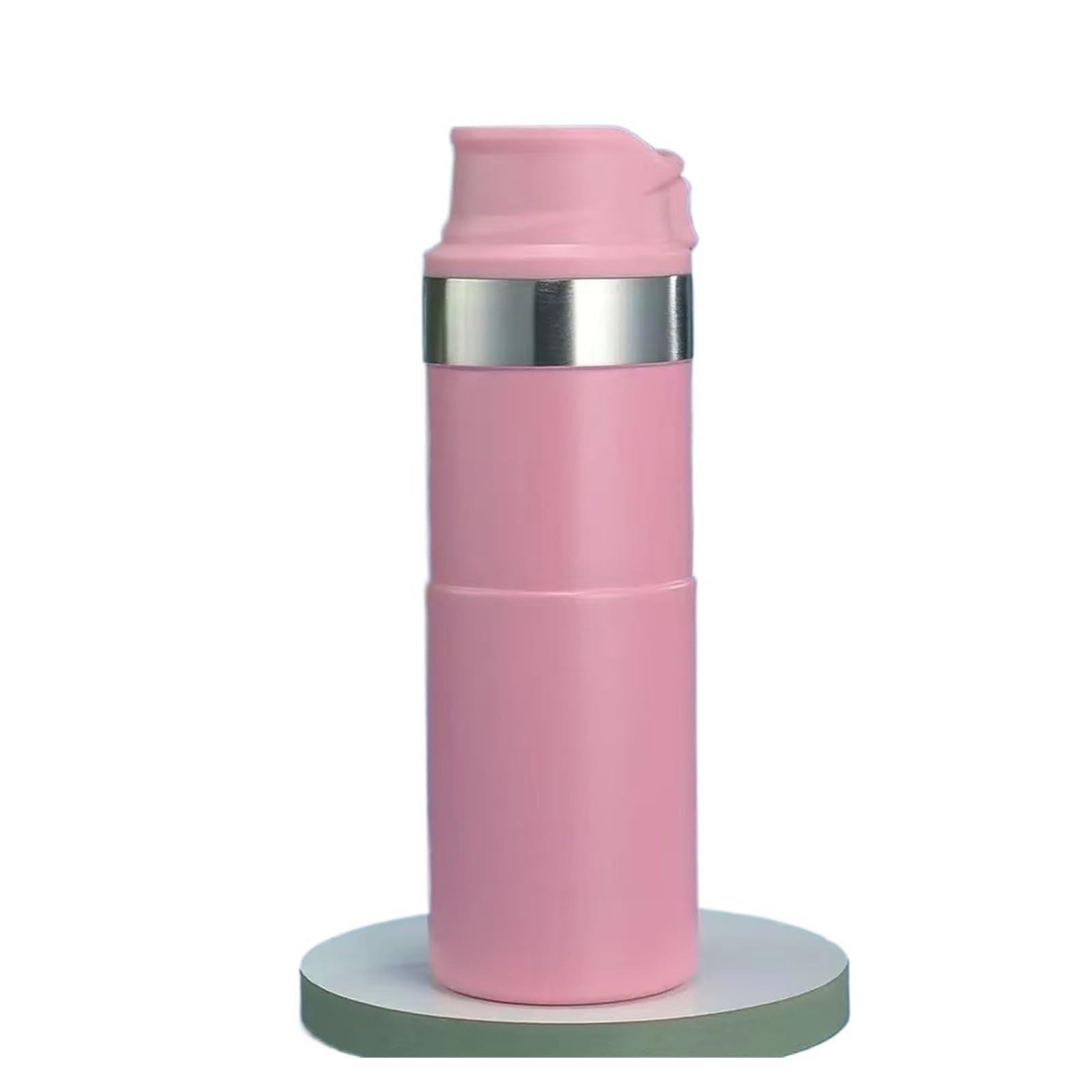 500ml Classic Trigger Action Travel Coffee Mug, 16OZ Double Wall Cup Insulated Sports Portable Bottle(Pink)