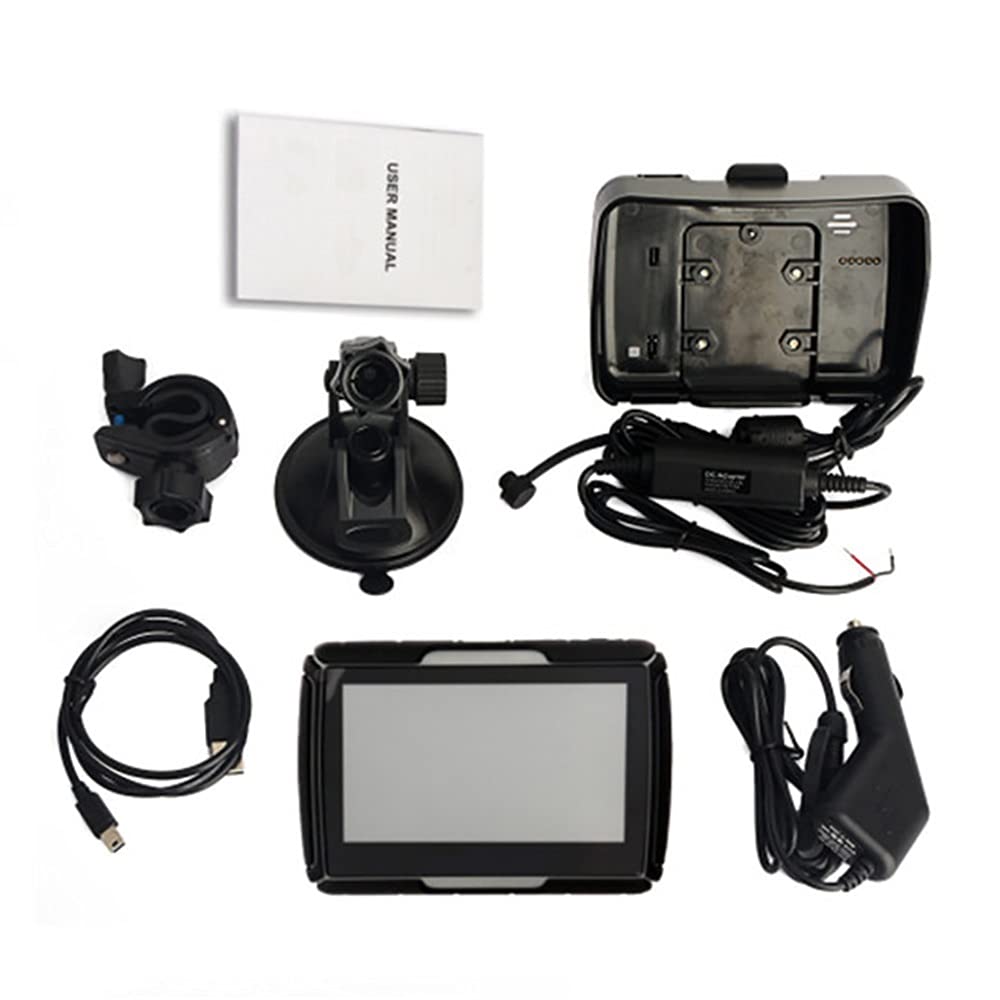 Dispositif De Navigation GPS Moto avec Écran Tactile 4.3in, IPX7 Imperméable, avec Support Spécial De Moto Et Couvercle De Protection, Adapté À Toutes Les Motos