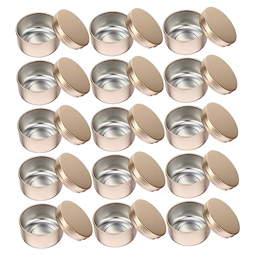 ERINGOGO 24 Pcs Small Candle Tins Lids Aluminum Candle Containers for DIY Long-Lasting Storage for Jewelry Cosmetics Crafts