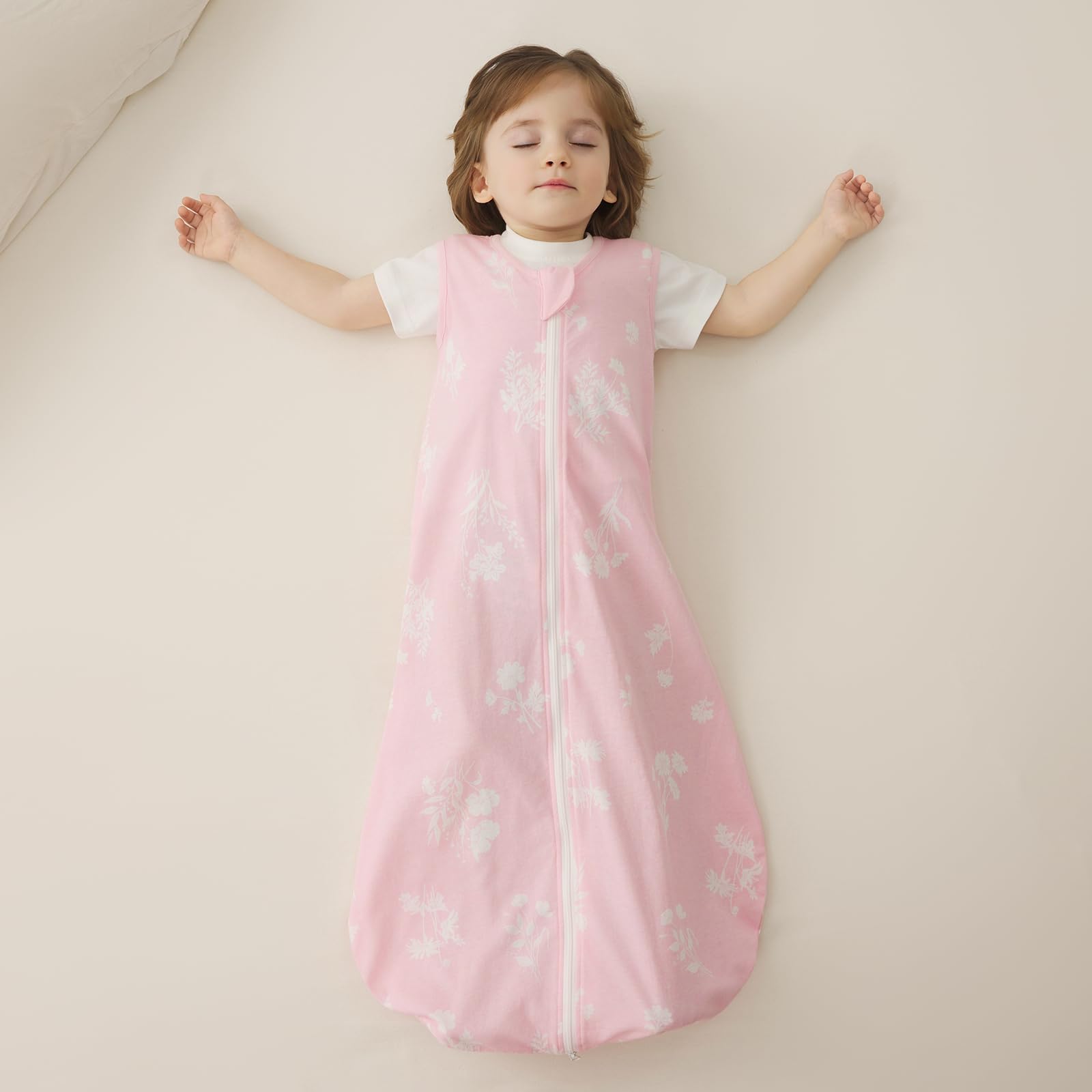 Duomiaomiao Paquete de 2 sacos de dormir para bebé de 1,0 tog, 100 % algodón, manta portátil para todo el año, unisex para recién nacidos de 18 a 36 meses, flor