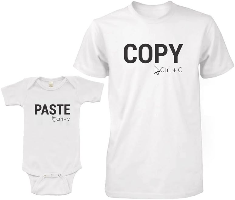 Matching Set - Copy + Paste - Short Sleeve Infant Onesie & Adult T-Shirt