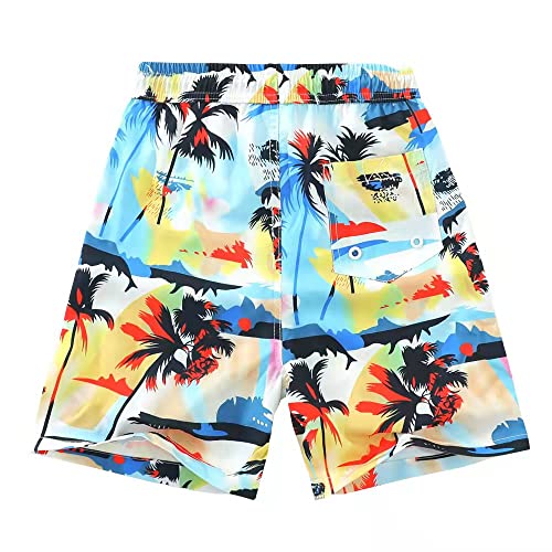Uwback Boys Swim Trunks Quick Dry Stretch Kids Swimwear Toddler Beach Board Shorts Coconut Tree Size 10-12 #TOP1