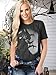 UYIQL Halloween Shirts for Women Scary Witch Shirts Wizard Shadow Graphic Short Sleeve Tops Black L