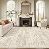 Soalmost Washable Area Rug 8x10, Large Soft Rugs for Living Room Vintage Beige Carpet 8x10 Area Rugs for Bedroom Dining Room Non-Slip Stain Resistant Under Table Rug