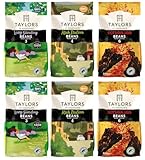 Taylors of Harrogate Coffee Beans Variety Pack 200g (Pack of 6, Total 1.2kg) – Lazy Sunday, Rich Italian & Hot Lava Java