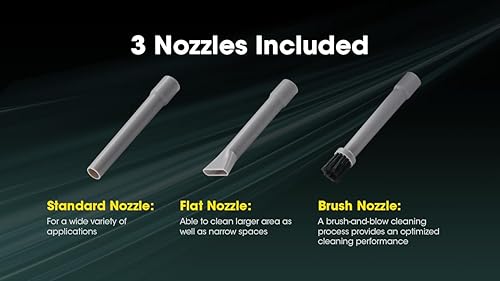 Miniatura 8 de Nitecore AD10 - Plumero de aire comprimido, 30,000 rpm, potente limpiador eléctrico recargable para cámaras, teclados, PC, laptop y electrónica con