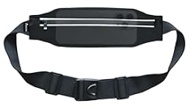 Running Belt Fanny Pack&comma; Slim Runners Waist Pack for Men & Women &lbrack;Fits ALL Phones&rsqb;&comma; Money Belt&comma; Reflective Running Gear Accessories Fitness Phone Holder for Exercise Marathon Jogging &lpar;Black1&rpar;