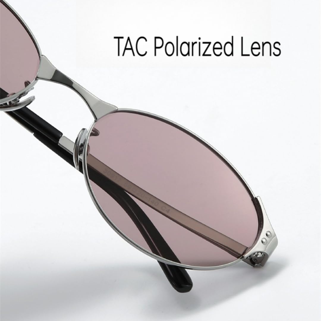 Gafas de sol polarizadas ultraligeras de titanio ovaladas para mujer.