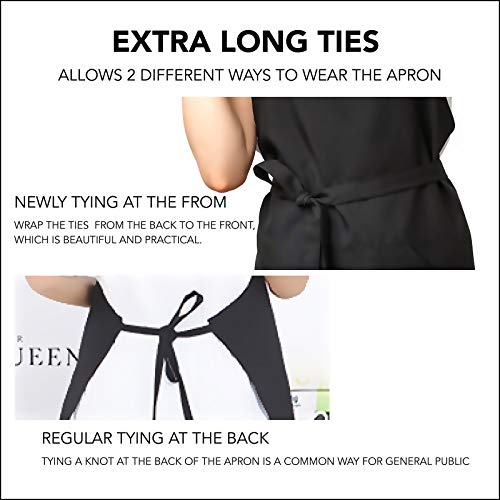 Ihopes Funny Black Apron For Women Men - Best Baker Ever - Cute Kitchen Chef Apron With 2 Pockets And Adjustable Neck Strap - Perfect For Birthday/Christmas/Thanksgiving, Large #TOP6