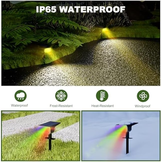 Solar Lights Solar Spot Lights Landscape Spotlights Multicolor 2 Pack