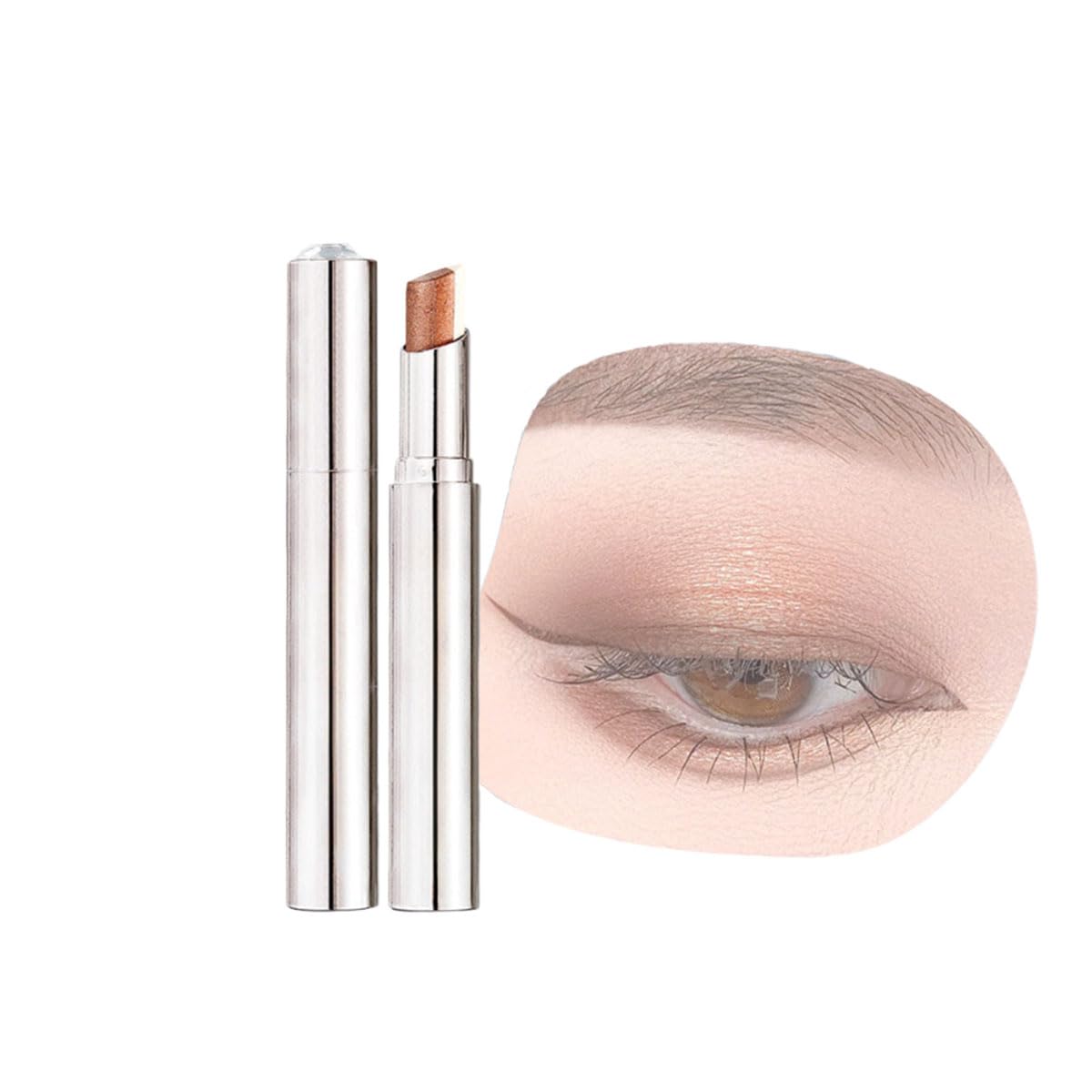 Dégradé imperméable Shimmer Eye-Shadow 3 Tone Stick,Stick de fard à paupières triple couleur Waterproof Shimmer Gradient,Maquillage des yeux sans effort (01#Coffee)