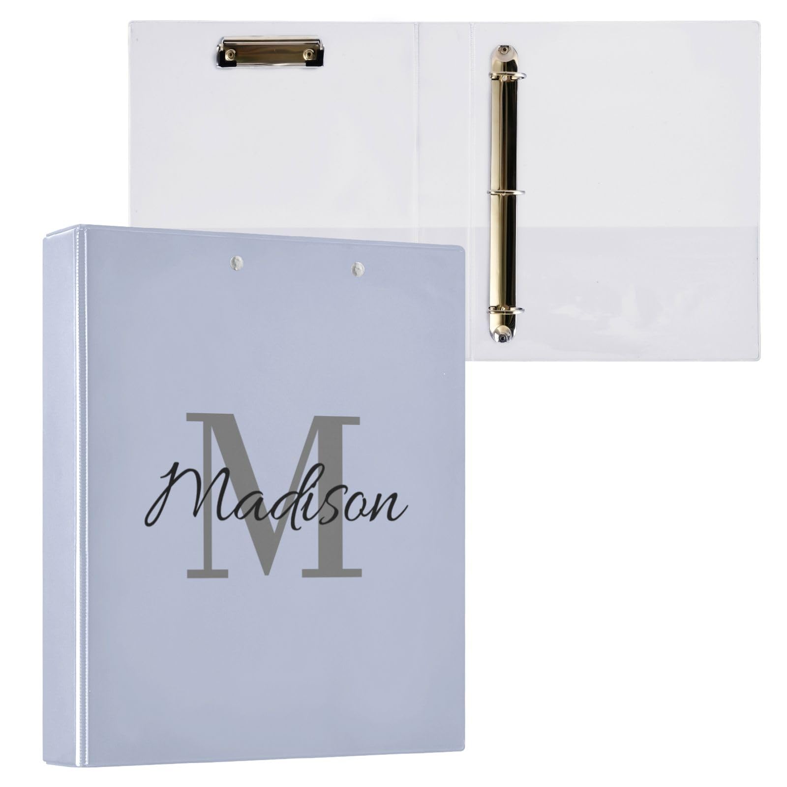 Raccoglitore personalizzato a 3 anelli da 3,8 cm con nome, raccoglitore a tre anelli decorativo personalizzato per quaderni contiene 200 fogli per forniture scolastiche e ufficio, regalo
