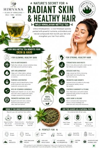 Image of Wild Himalayan Nettle, Urtica Himalayensis from 8500 feet. Whole Leaves. Premium Herbal Tea. Rich and Velvety Taste. Rich in Antioxidants, Vitamins & Minerals. Traditionally used for Pain Relief, Detox as well in Himalayan Food Recipes. Grows only in High Altitude in Himalayas. 50 GM