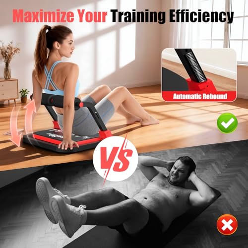 RELIFE REBUILD YOUR LIFE Appareil d'entraînement abdominal pour la maison Pliable et 3 niveaux de résistance Entraînement des abdominaux, des jambes et des fessiers Appareil d'entraînement – Image 5