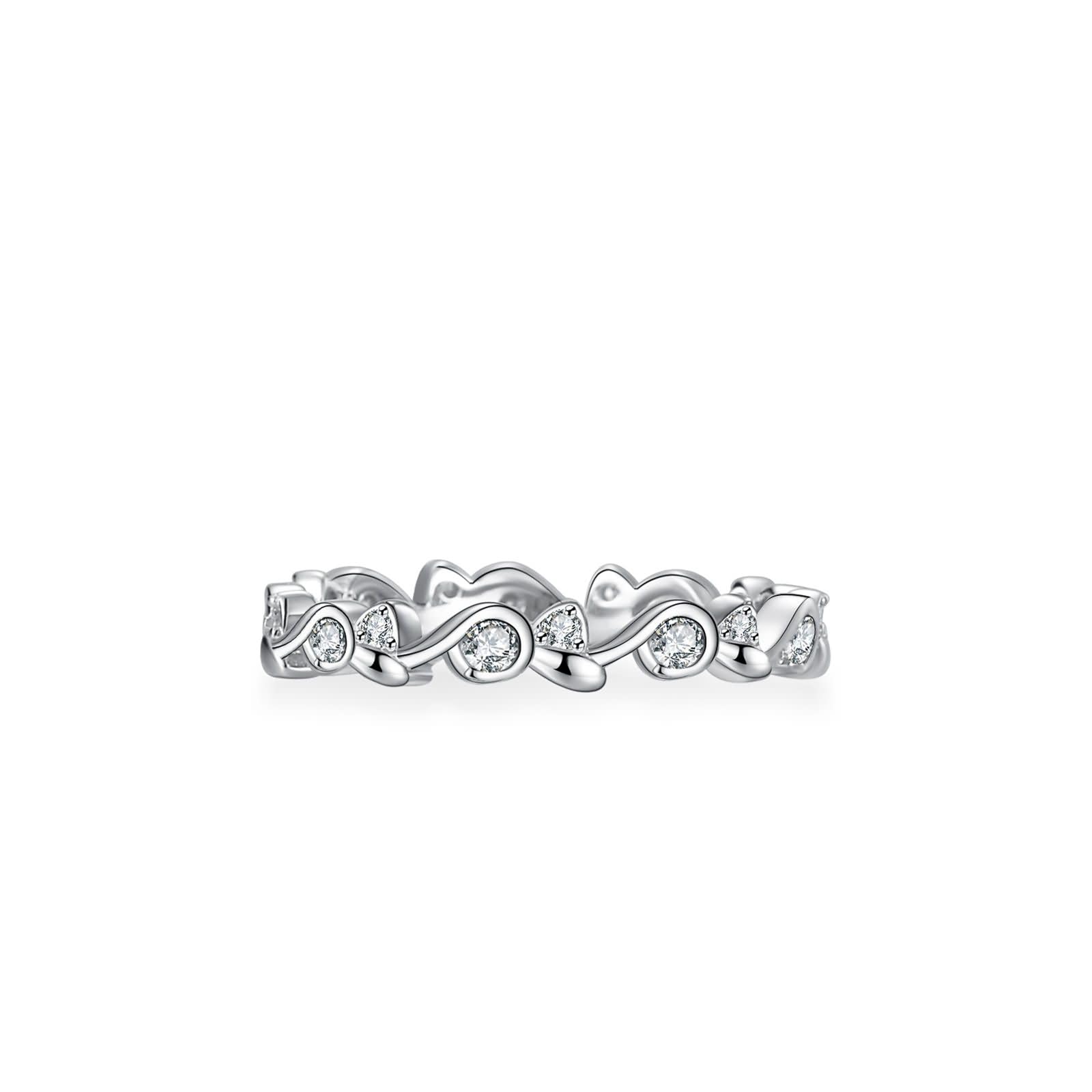 Branch Full Eternity obrączki ślubne z prawdziwego złota dla kobiet, z moissanit, pierścionki zaręczynowe dla niej, 9K / 14K / 18K białe złoto, rozmiar 47 (15,0)-65 (20,7)