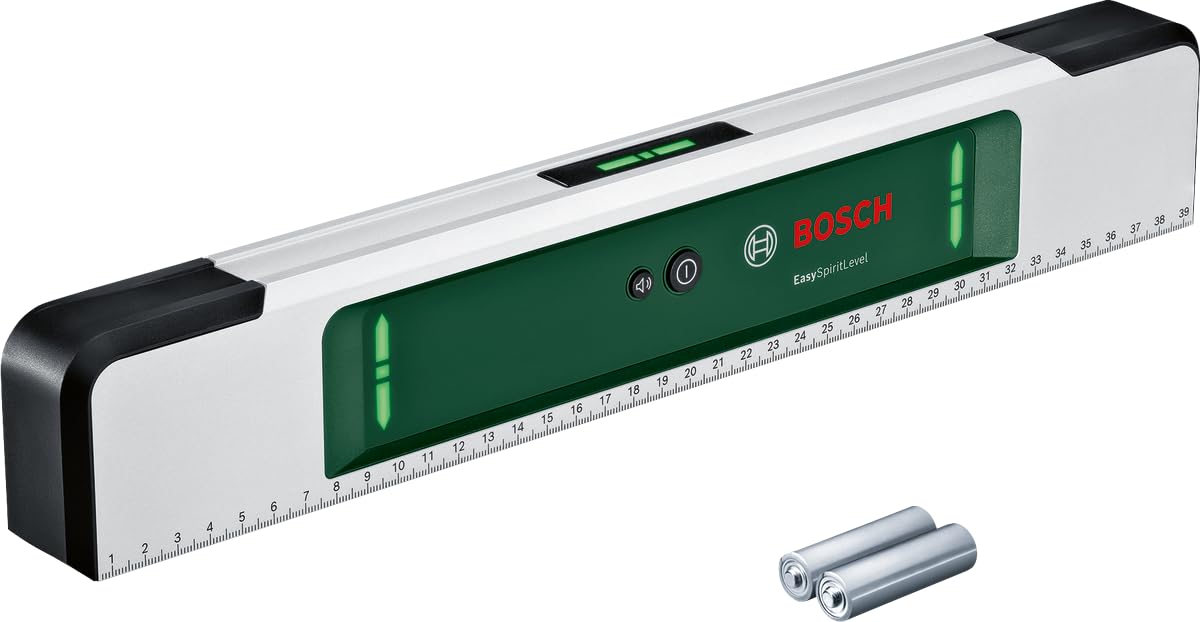 Bosch Bosch Spirit Level EasySpiritLevel (intuitive LED Concept, Sound Assistance, Small Angle Indication +/-3°, 0.1° Accuracy at 0°,