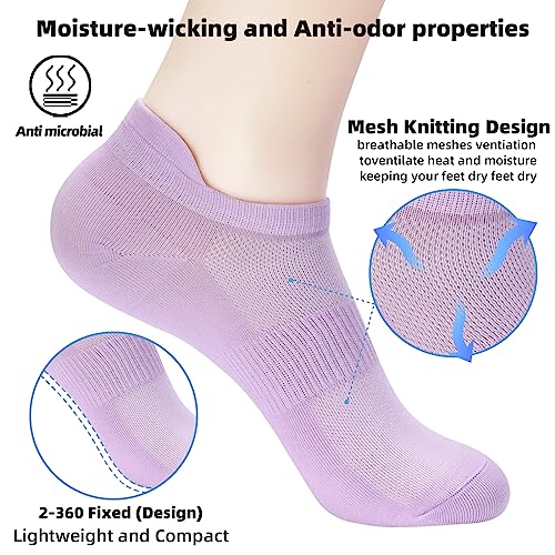 Image of ATBITER Ankle Socks Womens and Men Thin Athletic Running Low Cut No Show Socks With Heel Tab 6-12 Pairs | White Short Summer Athletic Running Yoga Pilates Workout Sneaker Socks Lightweight Non Slip Size 7-9 9-11