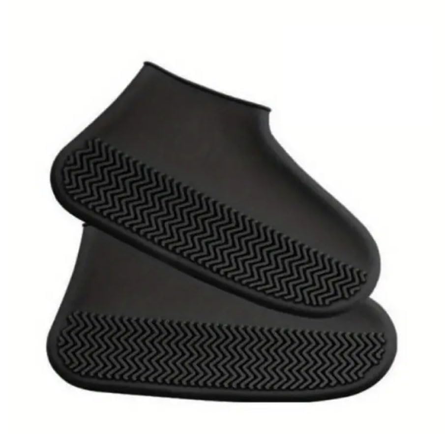 GenericWaterproof Shoe Covers for Men Women Scopish's Silicone Shoe Covers Reusable Elastic Shoe Covers for Rain 1 Pair Silicone Non-Slip Overshoes Reusable Foldable Shoe Protector Rain Boot (Large, Black)