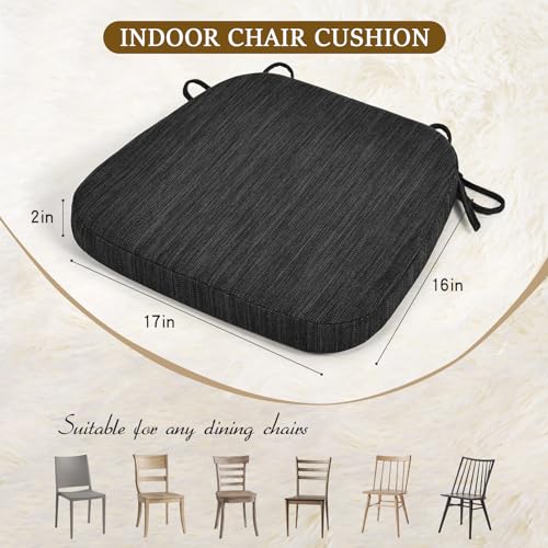 Baibu 17 X 16 Inches Dual-Layer Patent Design Memory Foam Non-Slip Kitchen Chair Pad And Dining Seat Cushion With Ties Machine Washable Cover thumb #2