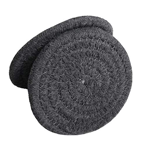 image for SHACOS Woven Braided Coasters Set of 6 Cotton Thick Large Drink Coaste