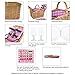 PICNIC TIME Piccadilly Picnic Basket, Romantic Picnic Basket for 2 - Includes Utensil Set, Glasses, Plates, and Wine Opener, (Red & White Plaid Pattern)