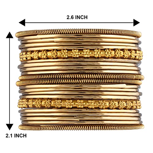 Aheli Stylish Indian Oxidized Bangle Set Ethnic Traditional Bollywood Fashion Wedding Wear Jewelry Gift for Women Gold3