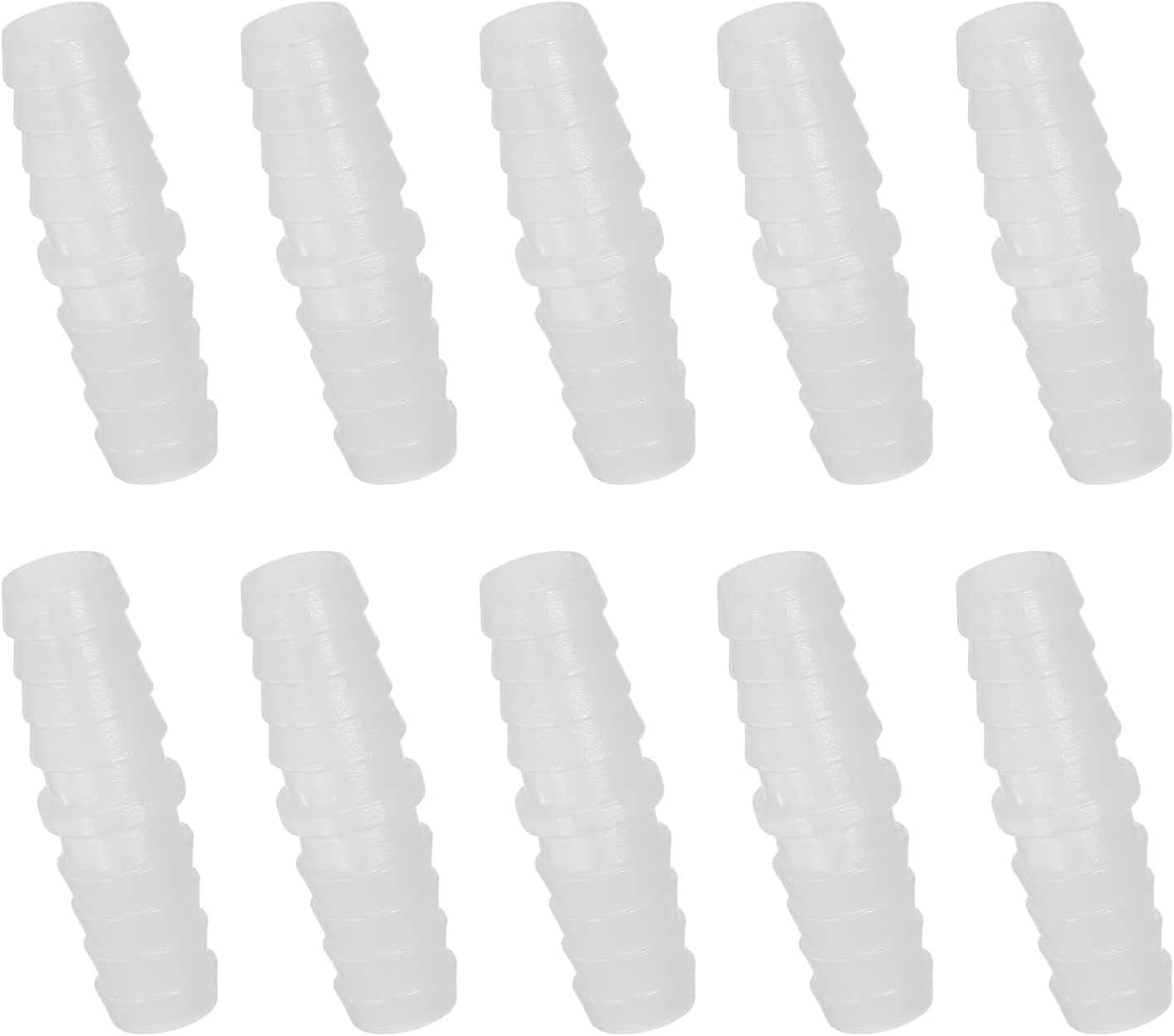 MECCANIXITY 10pcs Plastic Hose Barb Fitting, 5/16" Barbed Hose Pipe Fitting Splicer Mender Joint Adapter for Water Liquid Fuel Line Tube, Clear