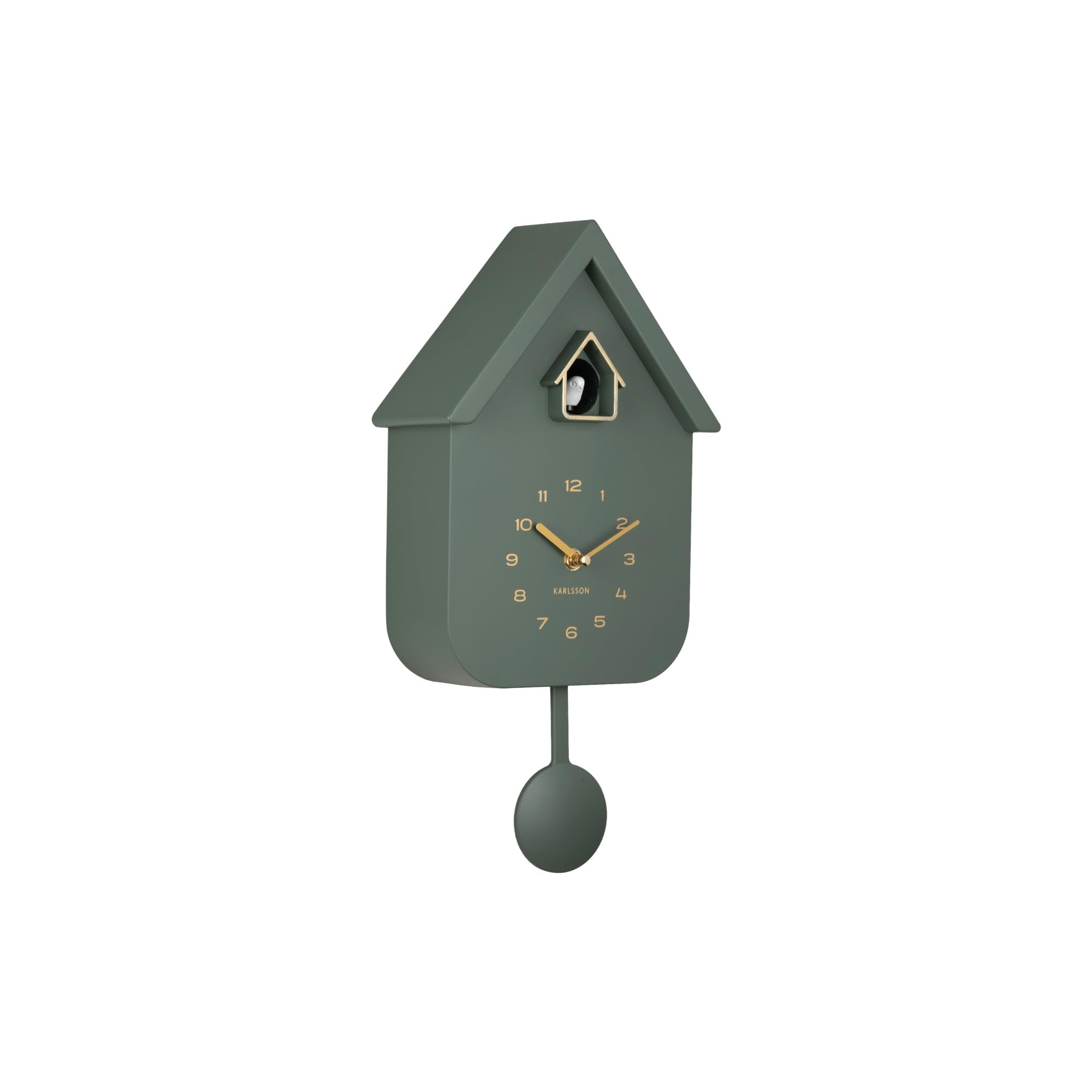 Karlsson Horloge murale Solo Color Cuckoo - Vert jungle - 6 x 21,​5 x 41 cm - Autre - En plastique - Horloges pour salon - Bureau - Chambre à coucher