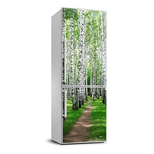 Vinilo para nevera de bosque de abedules de 70x190 cm autoadhesivo 2