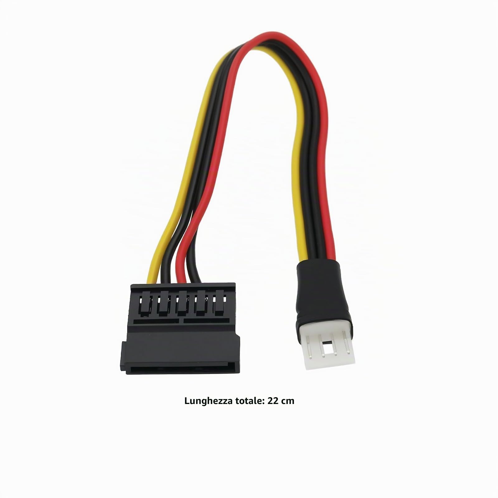 2 cavi di prolunga da 4 pin FDD Floppy maschio a 15 pin SATA femmina, cavo di prolunga per alimentatore, compatibile con floppy drive e alimentazione SATA, 22 cm