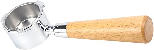 Irishom Portafiltro sin fondo de café de 2.008 in con cesta de filtro y mango de madera de reemplazo para Delonghi EC680 EC685 Herramienta de