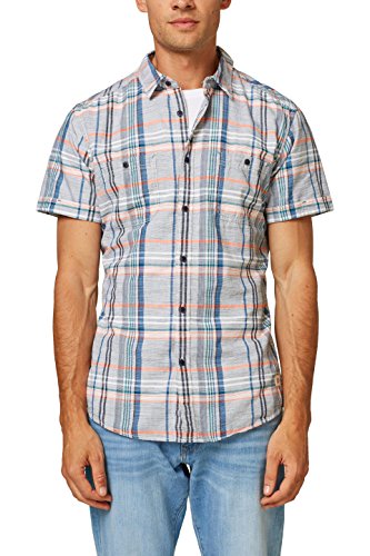 edc by Esprit 038cc2f013, Camisa Hombre, Azul (Blue 430), Small