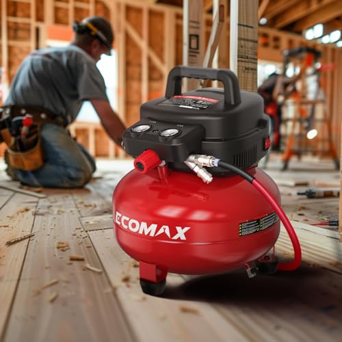 Ecomax Air Compressor 6 Gallon Pancake Portable Oil-Free Tank 150 Psi With 10 Pcs Air Compressor Accessories Kit thumb #6