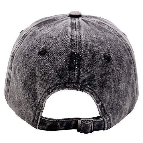 Image of Skeleton Hand Hat, Skull Finger Baseball Cap Adjustable Washed Distressed Denim for Men Women