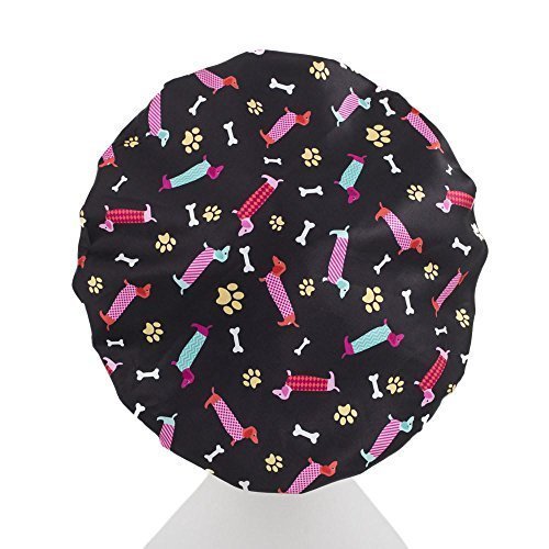 Dilly's Collections Luxury Microfiber Shower Caps - Triple Layer With Extra Protection - Saves The Blow Wave - Dog Design Shower Cap For Women
