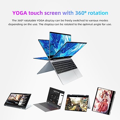 Touch Screen Laptop, 2 In 1 Windows 11 Yoga Laptop 16Gb Ram 256G Ssd, 13.3 Inch Convertible Laptop Computer, N5100 Quad Core, Fhd Ips Panel, 2.4/5G/Ac Wifi, Type-C, Thin&Light Notebook,Full Metal #TOP4
