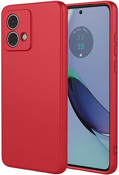 ILING Case for Motorola Moto G84 5G, Simple Solid Color Back Soft Liquid Silicone Frosted TPU Bumper Shockproof Protective Ultra-thin Phone Case Cover Red