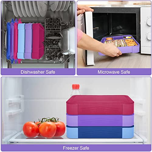 Image of IJIAMY Bento Lunch Box Kids, Bento Box Lunch Box Adults with 5 Compartments and 1 Salad Dressing Containers, Snack Box for Kids and Adults Work School (Purple)