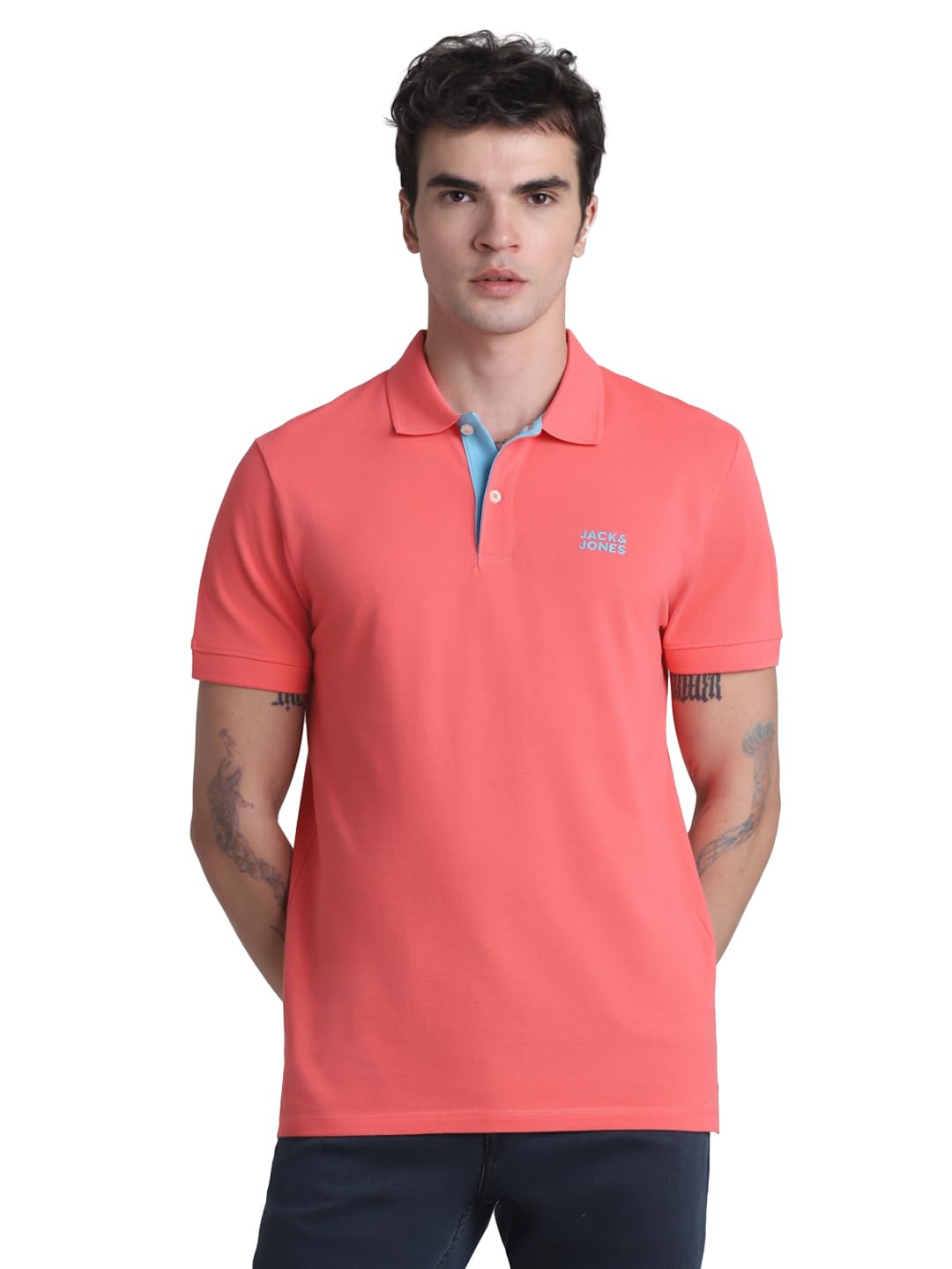 jack & jones Men's Cotton Solid Slim Fit Polo T-Shirt-picture-16