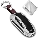 First2savvv Alumium Hard Keyless Remote Key Fob Flip Key Protection Case Cover For Tesla Model X CAR-YS-Model X-16