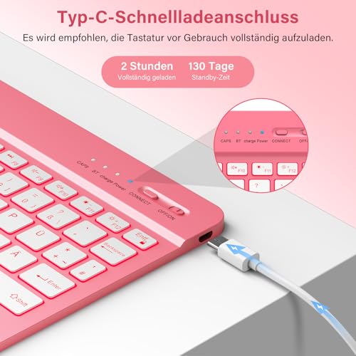 KBCASE Hülle mit Tastatur für iPad A16 11/10.Generation(11"2025/10.9"2022) – Ansicht 6
