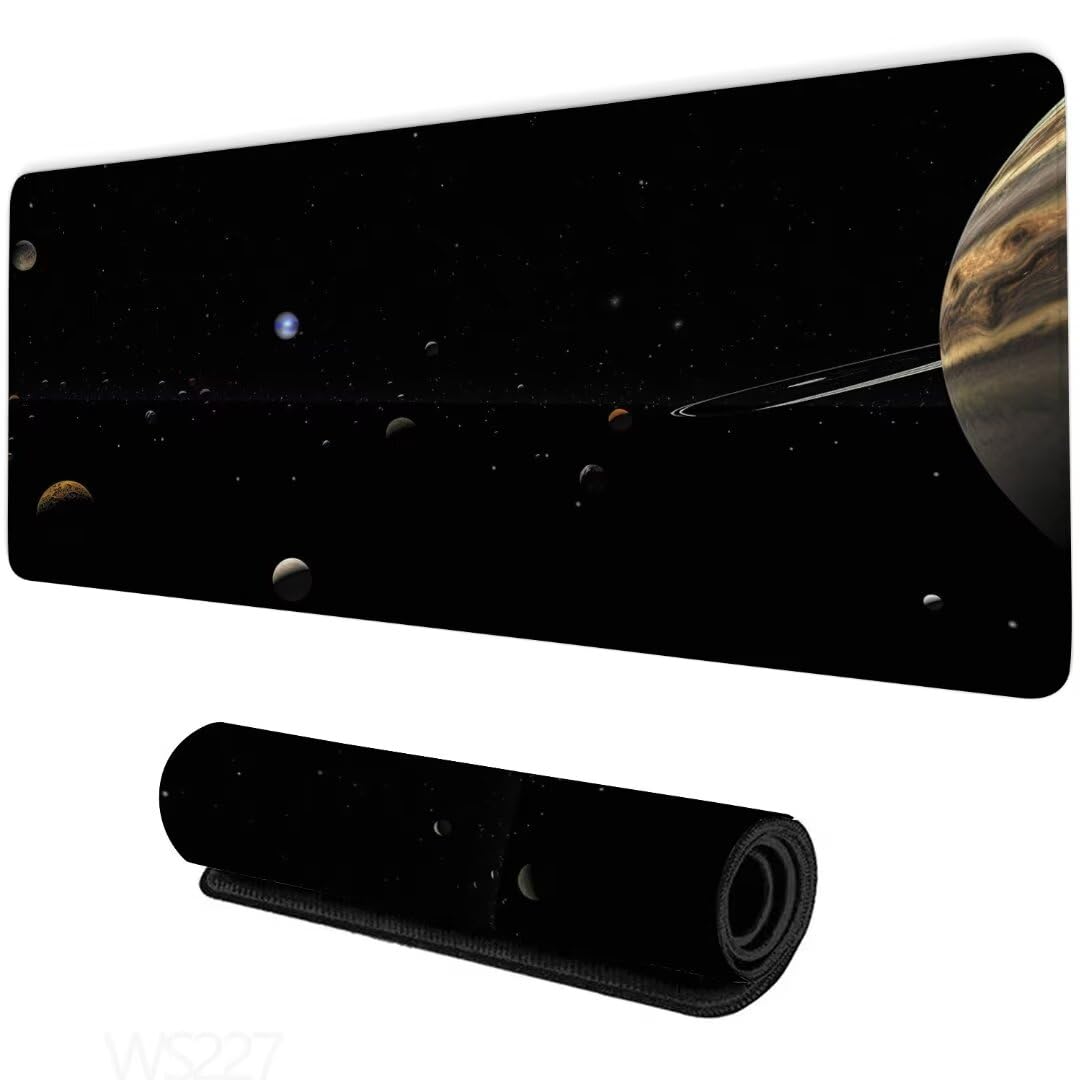 Alfombrilla Ratón XXL 1500x800x3mm, Alfombrilla Ratón negro Alfombrilla Escritorio, cielo estrellado Alfombrilla Raton, con Superficie Base de Goma Antideslizante, Alfombrilla Ratón Gaming WS-227