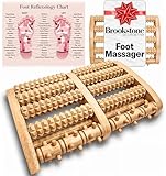 Brookstone Wooden Foot Roller Massager - Deep Tissue Reflexology & Trigger Point Therapy for Plantar Fasciitis, Arch & Heel Pain Relief - Portable Manual Massager, Ideal Gift for Home or Travel