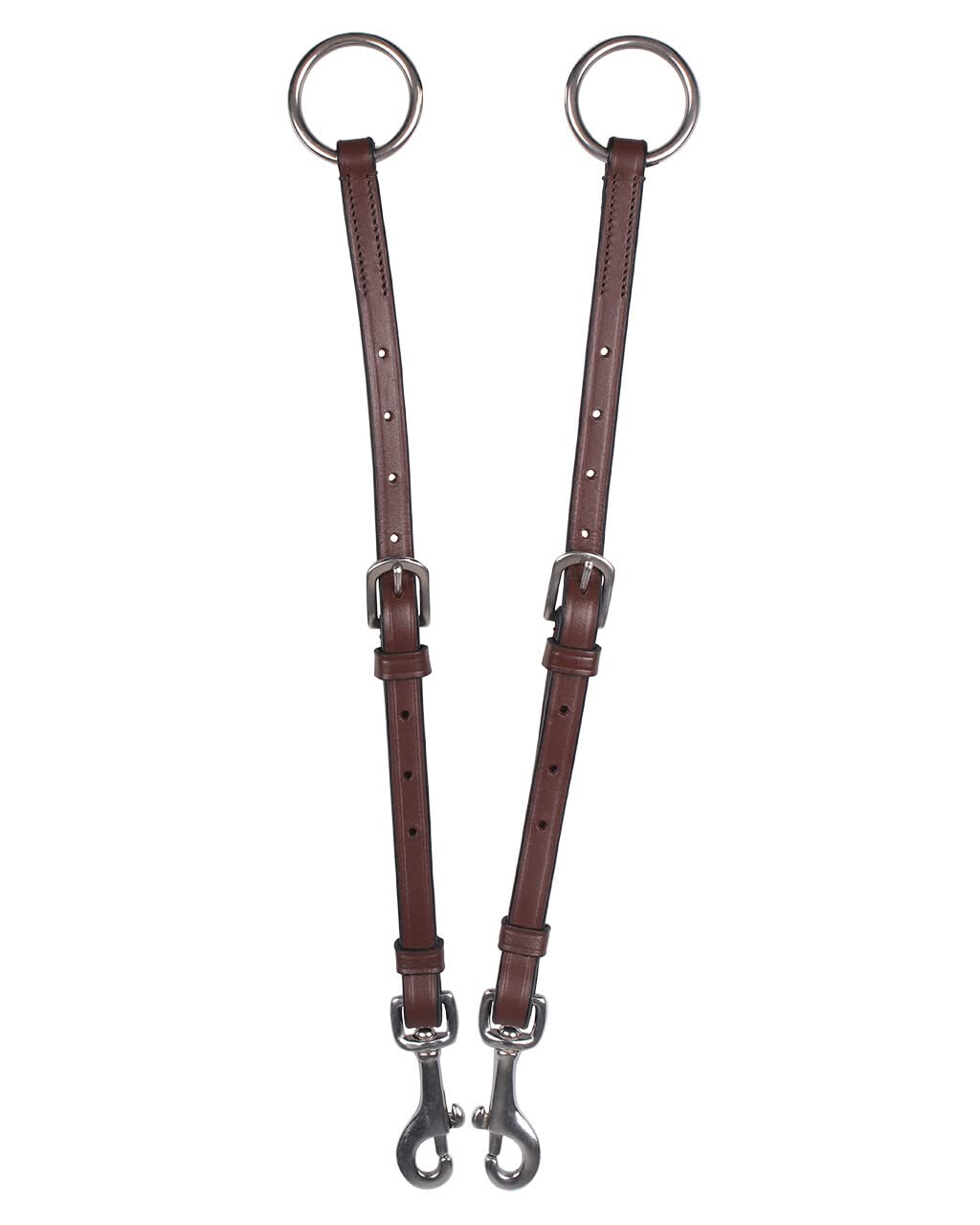 ARBO-INOX Martingal-Gabel Basic aus Leder mit Clips verstellbare Gabel für Vorderzeug (Pony, Braun)