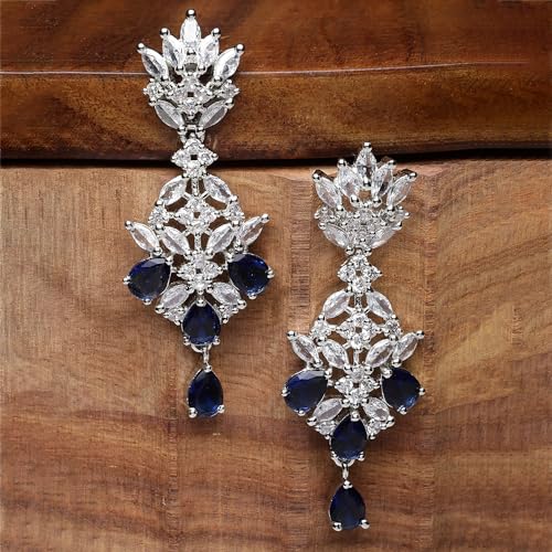 Rhodium-Plated Spiked Drop Earrings